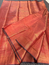 Beautiful Soft Cotton Zari Buta Banarasi Saree