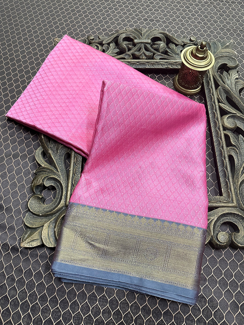 Beautiful Soft Cotton Zari Buta Banarasi Saree