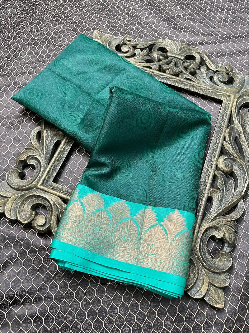 Beautiful Soft Cotton Zari Buta Banarasi Saree