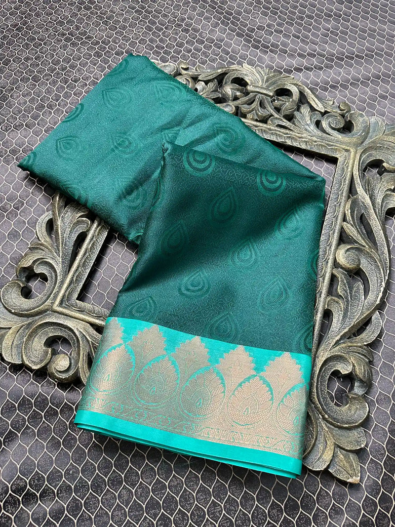 Beautiful Soft Cotton Zari Buta Banarasi Saree