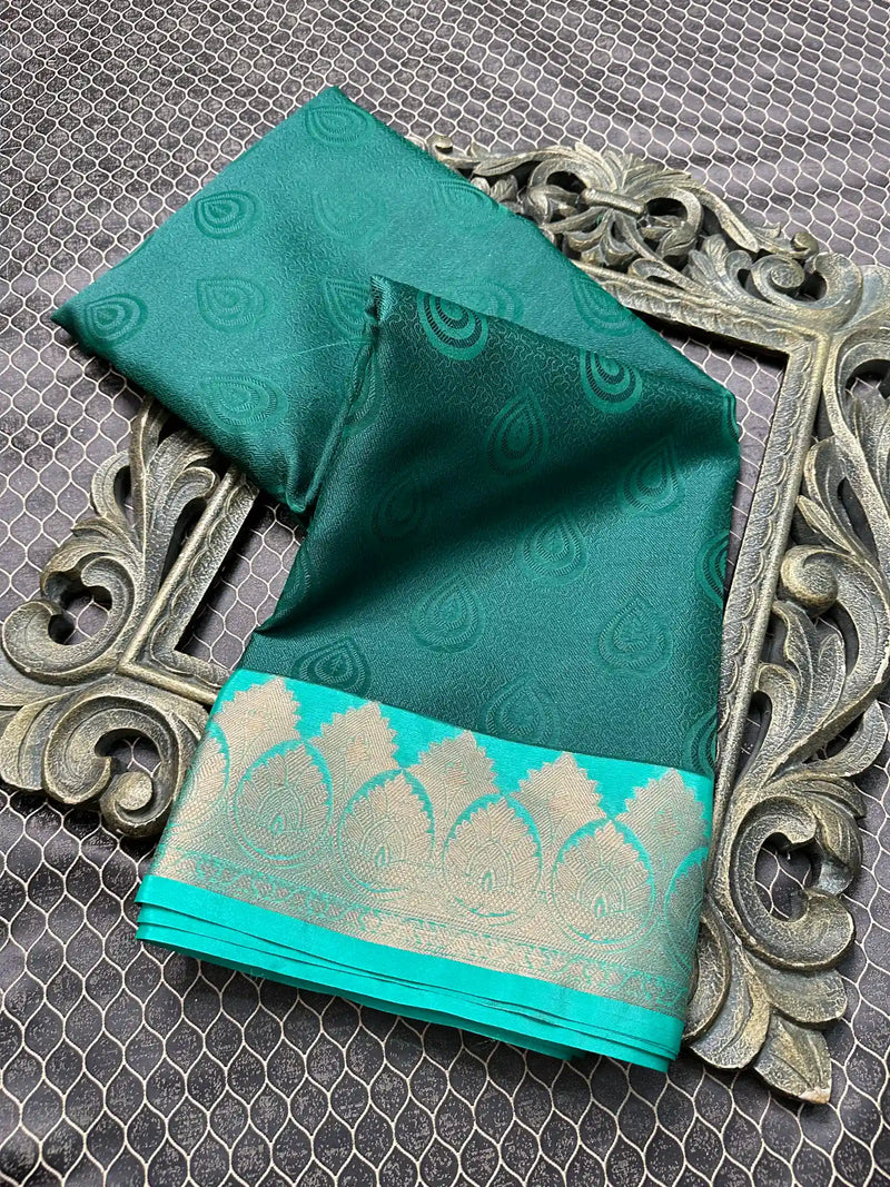 Beautiful Soft Cotton Zari Buta Banarasi Saree