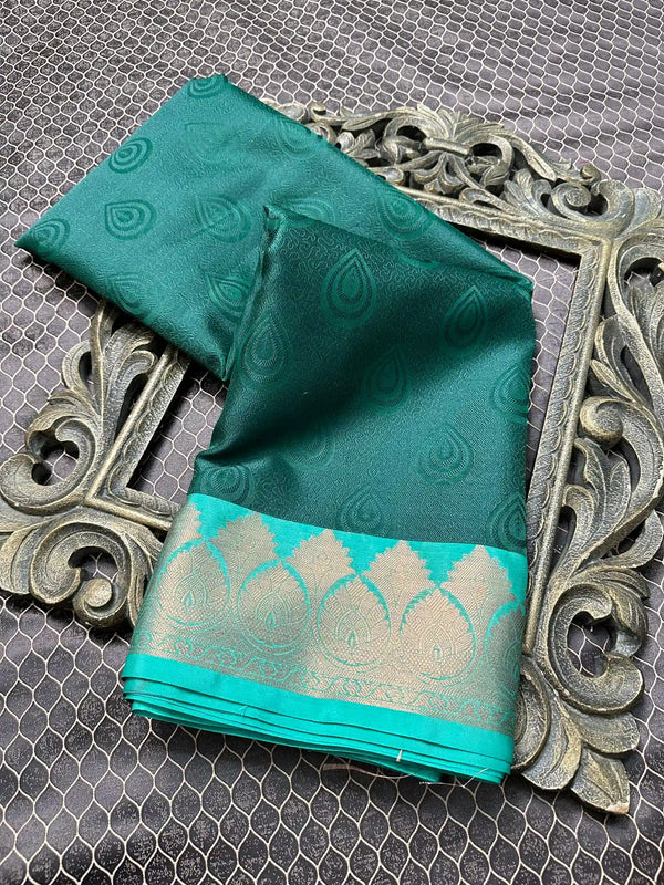 Beautiful Soft Cotton Zari Buta Banarasi Saree