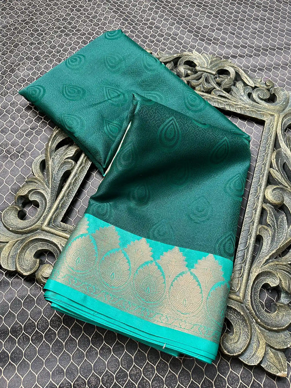 Beautiful Soft Cotton Zari Buta Banarasi Saree