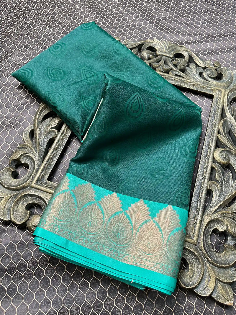 Beautiful Soft Cotton Zari Buta Banarasi Saree