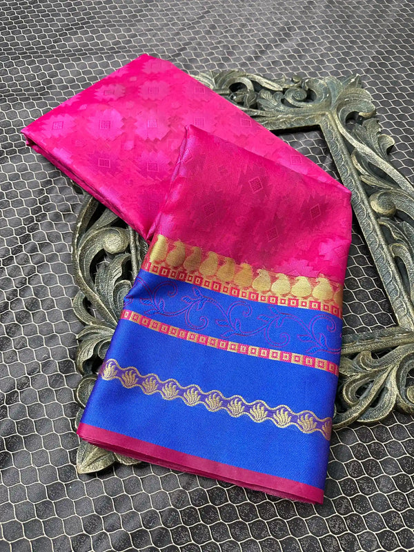 Beautiful Soft Cotton Zari Buta Banarasi Saree