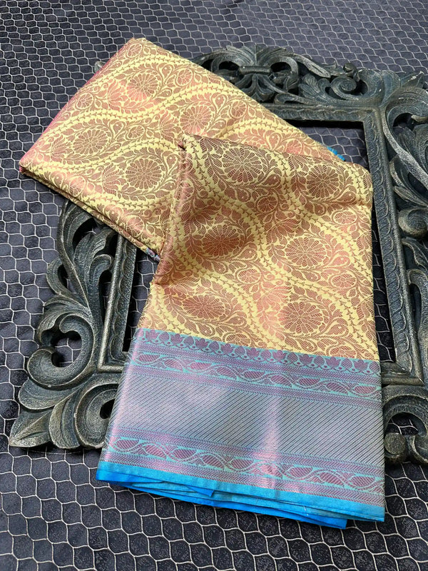 Beautiful Soft Cotton Zari Buta Banarasi Saree