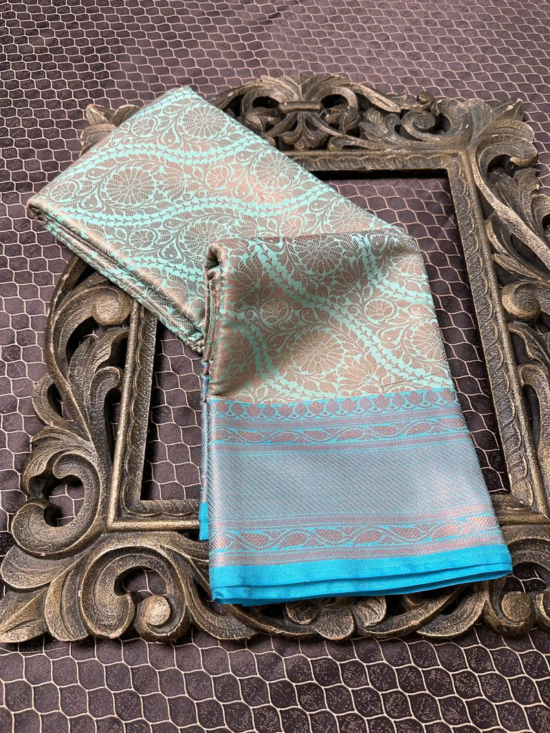 Beautiful Soft Cotton Zari Buta Banarasi Saree