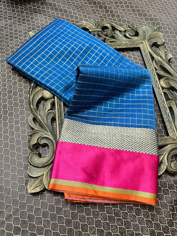 Beautiful Soft Cotton Zari Buta Banarasi Saree