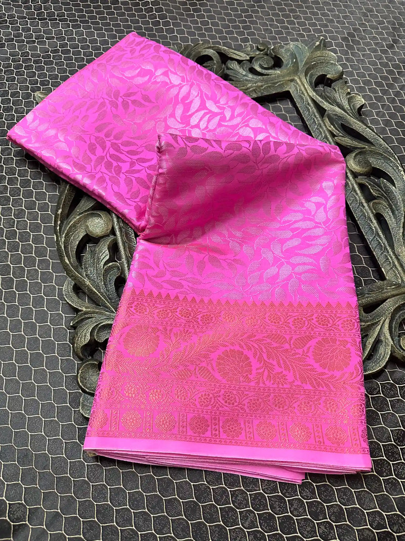 Beautiful Soft Cotton Zari Buta Banarasi Saree