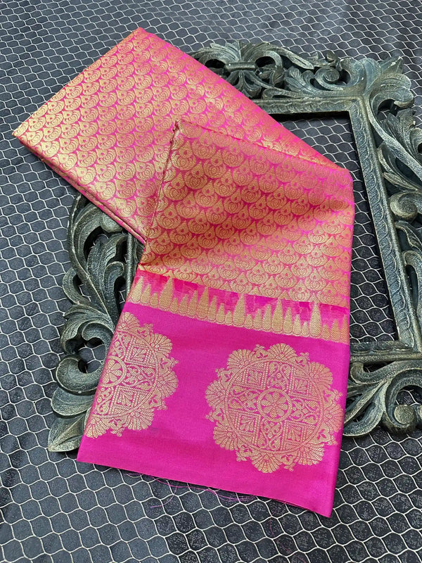 Beautiful Soft Cotton Zari Buta Banarasi Saree