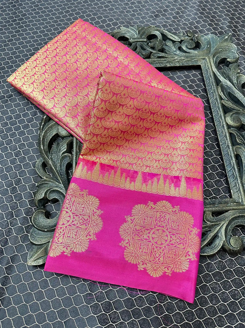 Beautiful Soft Cotton Zari Buta Banarasi Saree