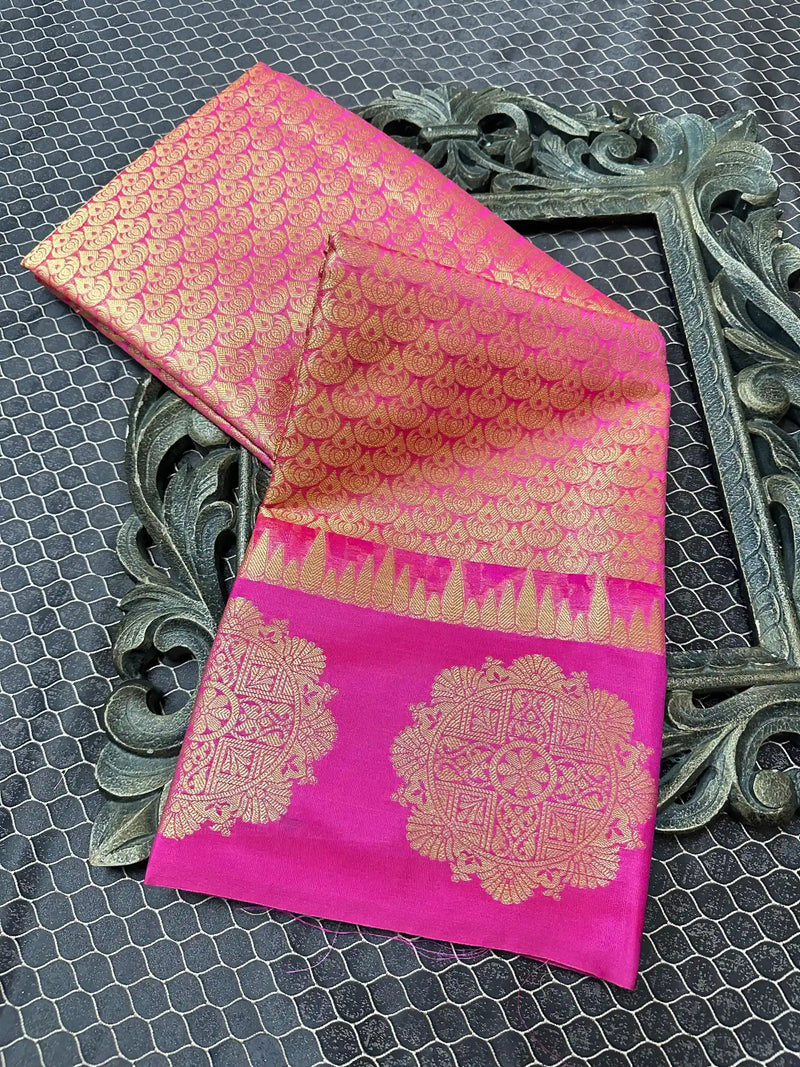 Beautiful Soft Cotton Zari Buta Banarasi Saree