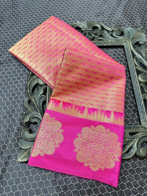 Beautiful Soft Cotton Zari Buta Banarasi Saree