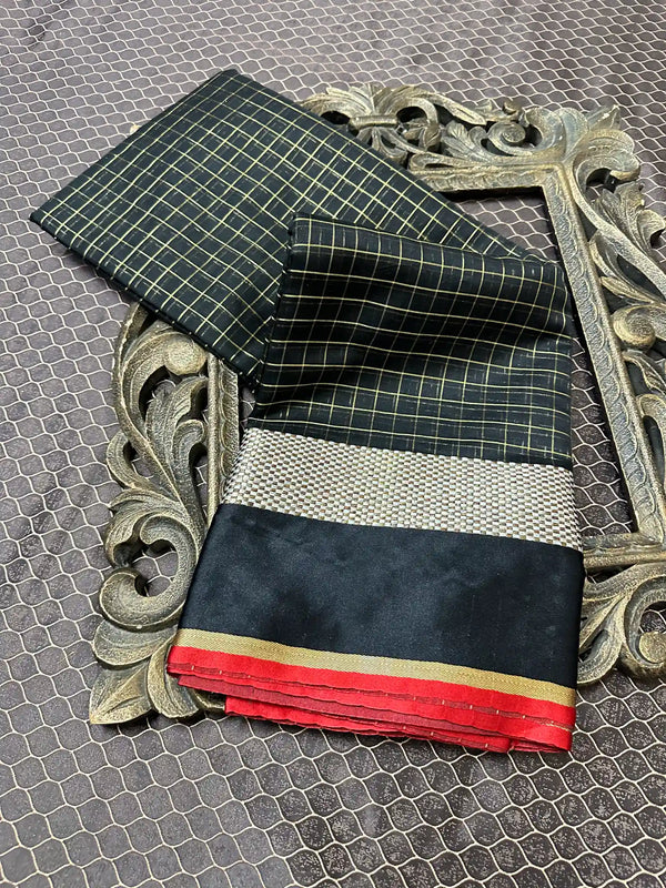 Beautiful Soft Cotton Zari Buta Banarasi Saree