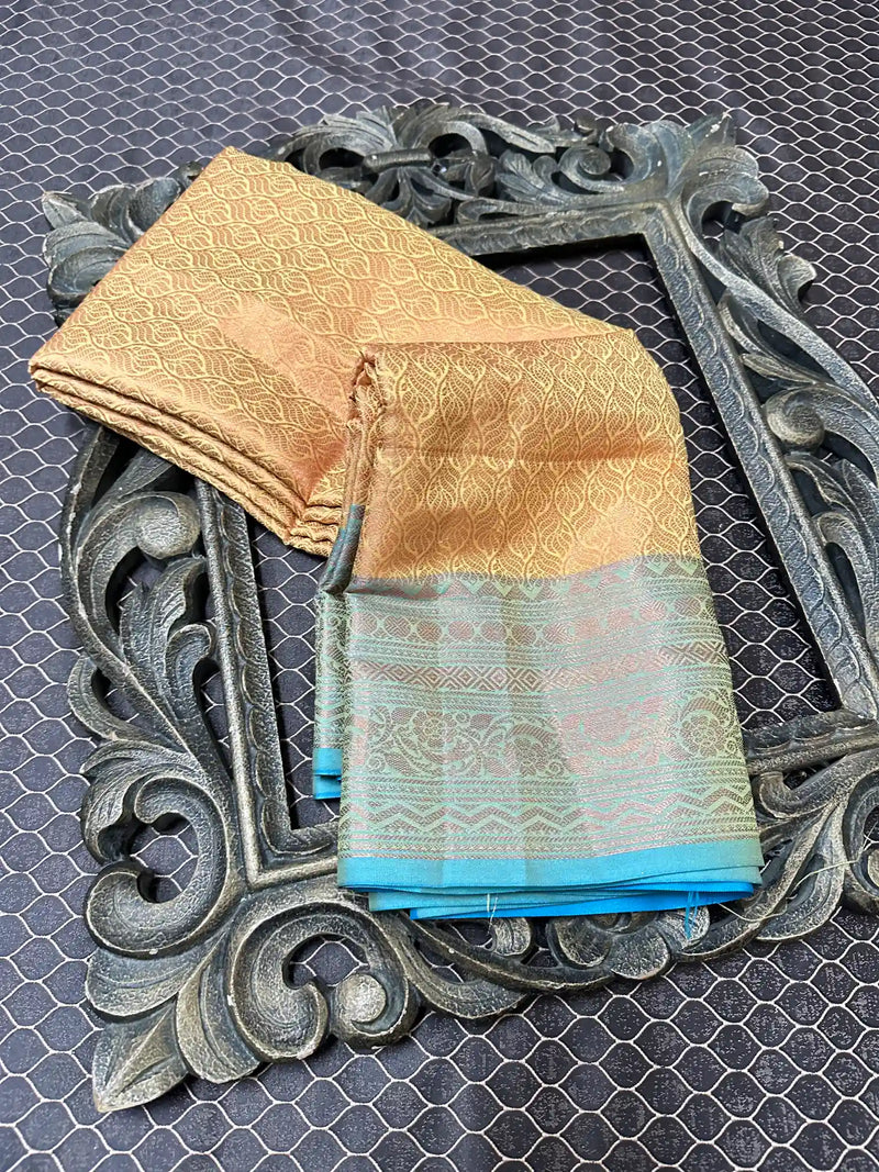 Beautiful Soft Cotton Zari Buta Banarasi Saree