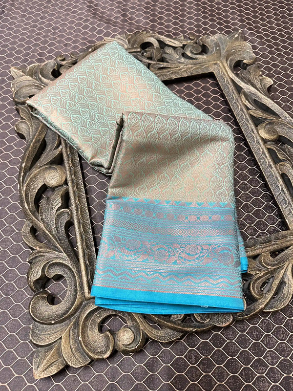 Beautiful Soft Cotton Zari Buta Banarasi Saree