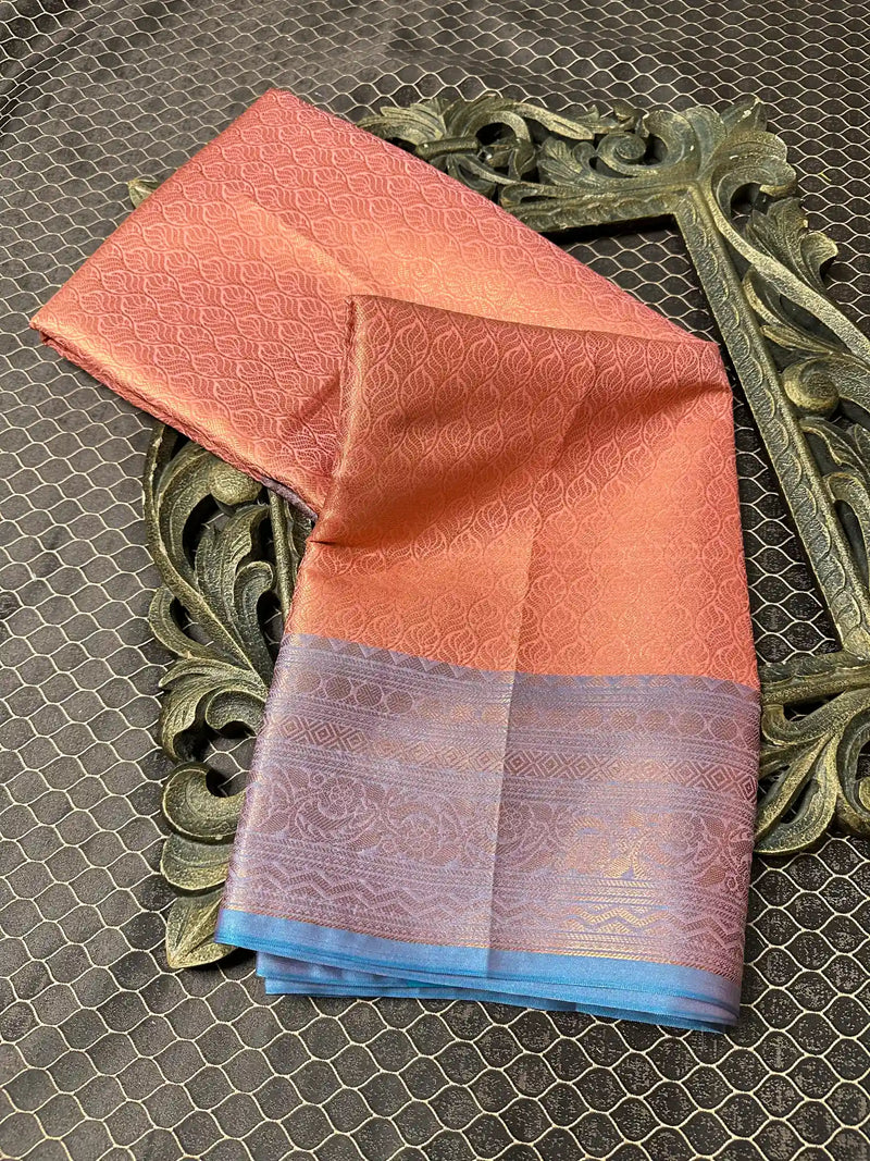 Beautiful Soft Cotton Zari Buta Banarasi Saree