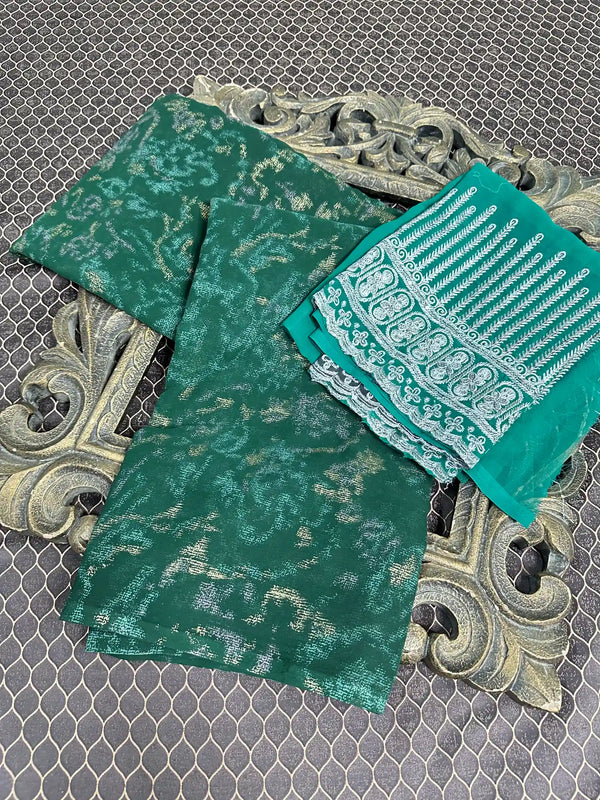 Beautiful Soft Cotton Zari Buta Banarasi Saree