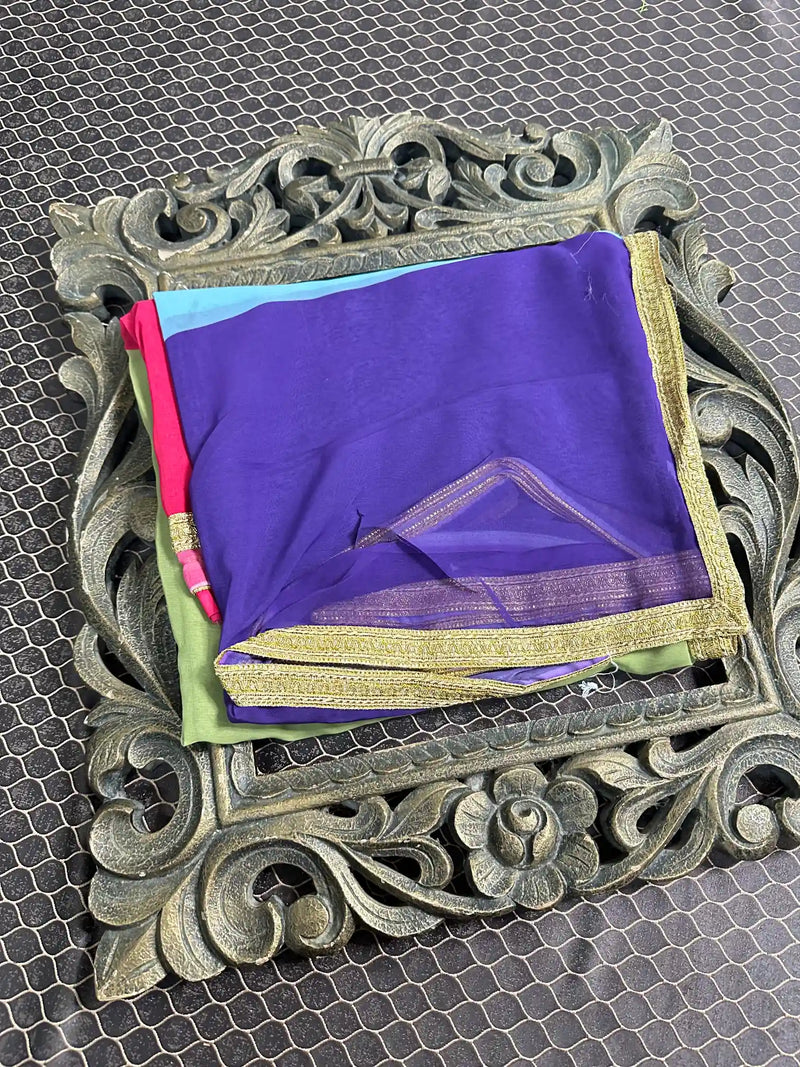 Beautiful Soft Cotton Zari Buta Banarasi Saree