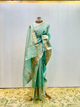 Ready To Wear Jahnvi Ma'am Inspired Tissue Saree