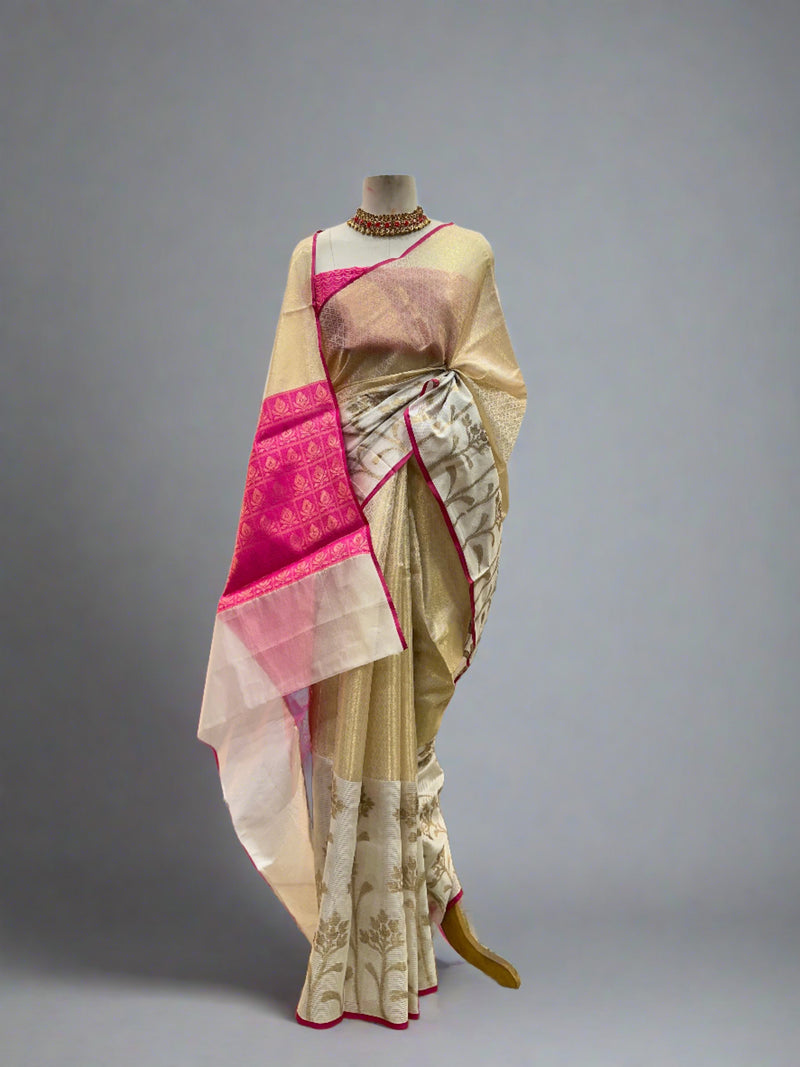 White Tissue Silk Saree