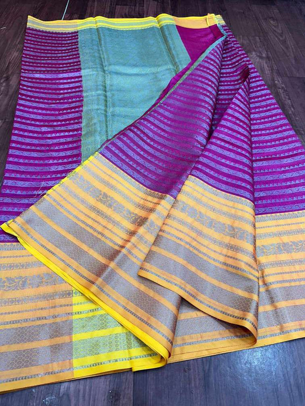 Purple Colour Soft Silk Banarasi Saree