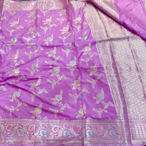 Light Lavender Warm Silk Banarasi Alfi Saree
