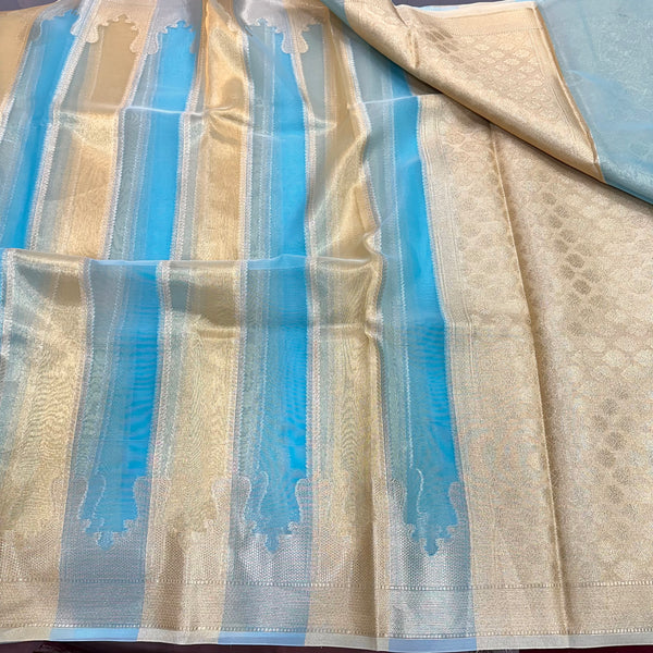 Kiara Advani Ma'am Inspired Blue Tissue Saree