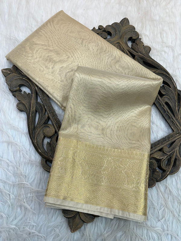 Malaika Arora Inspired Golden Tissue Silk Saree