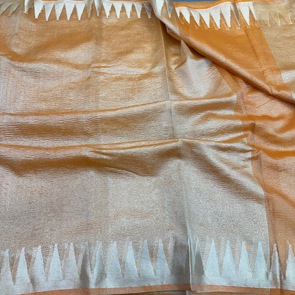 Manish Malhotra Inspired Orange Temple Border  Saree