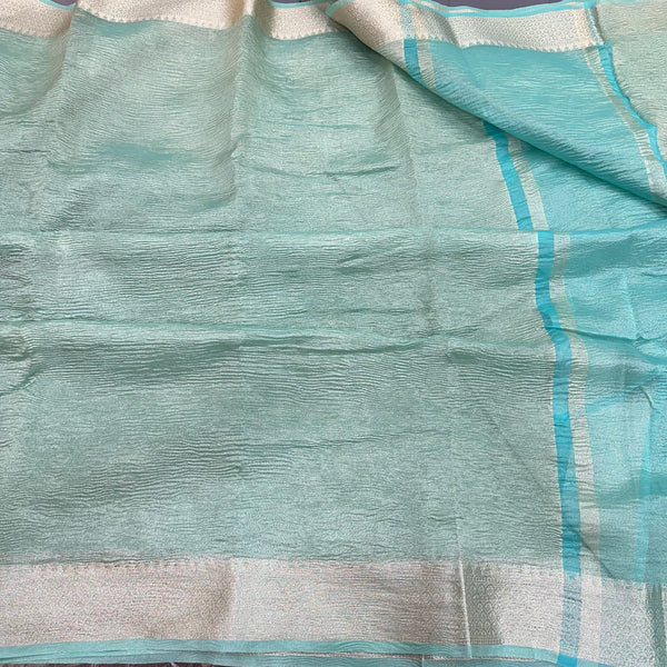 Manish Malhotra Inspired Sea Green Banarasi Border Saree