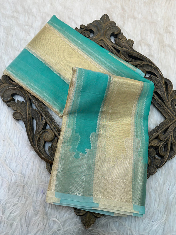 Kiara Advani Ma'am Inspired Green Tissue Saree