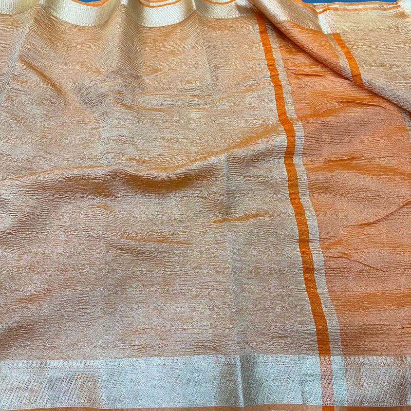 Manish Malhotra Inspired Orange Banarasi Border Saree