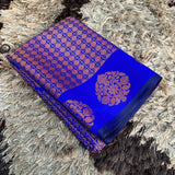 Royal Blue Soft Silk Copper Zari Banarasi Saree