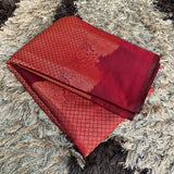 Red Soft Silk Copper Zari Woven Banarasi Saree