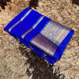 Royal Blue Organza Silk Zari Banarasi Saree