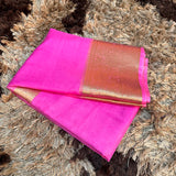 Baby Pink Organza Silk Traditional Banarasi Saree