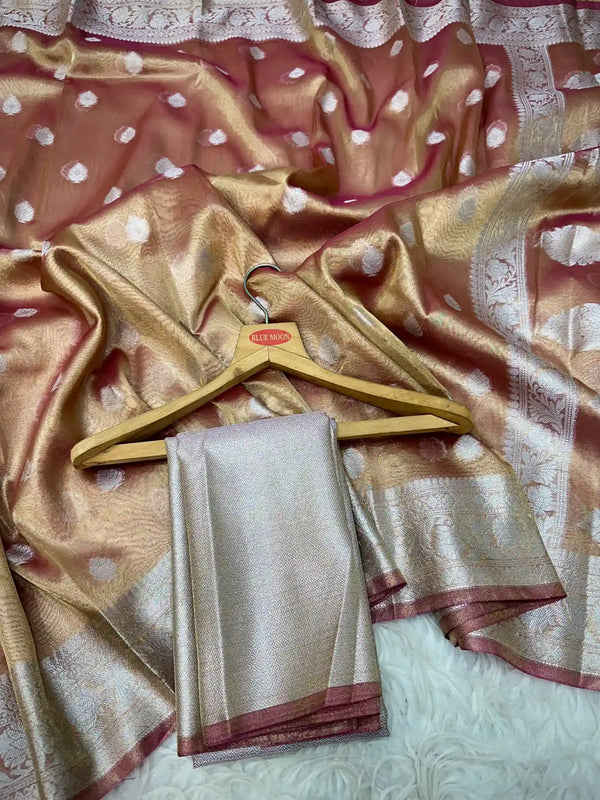 Khaddi Buti Zari Weave Tissue Silk Saree