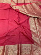 Maroon Mysore Silk Zari Floral Brocade Banarasi Saree