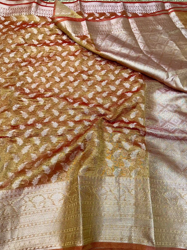 Beautiful Colour Crushed Tissue Silk Saree