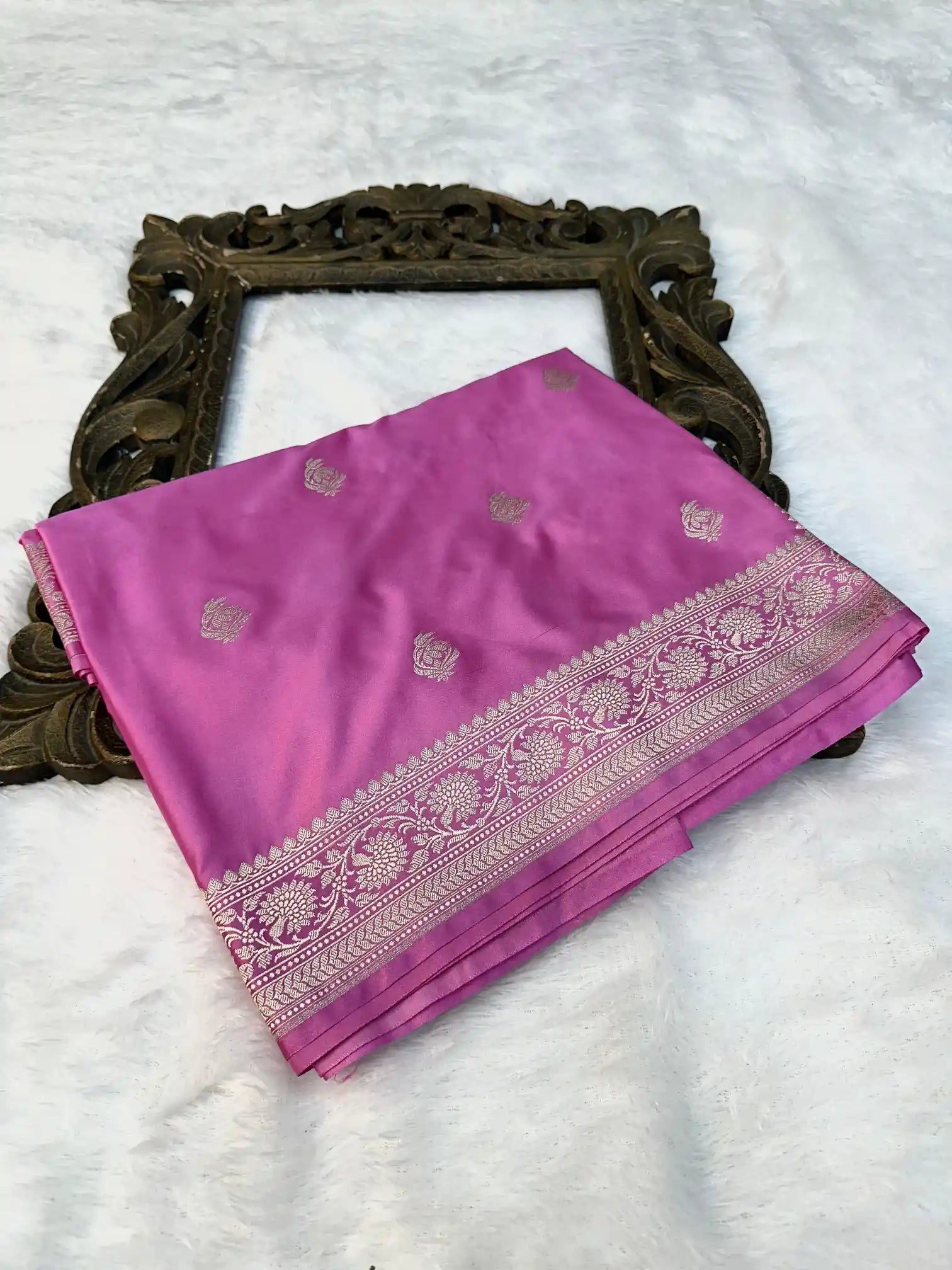 Pink Mashru Katan Silk Banarasi Saree 