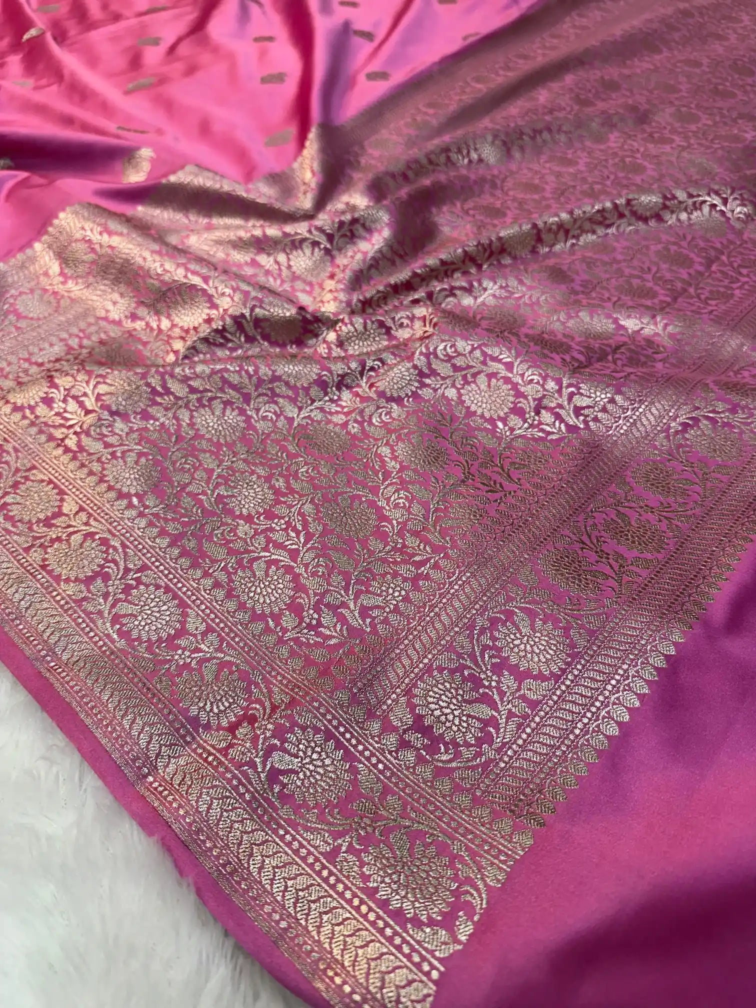 Pink Mashru Katan Silk Banarasi Saree 
