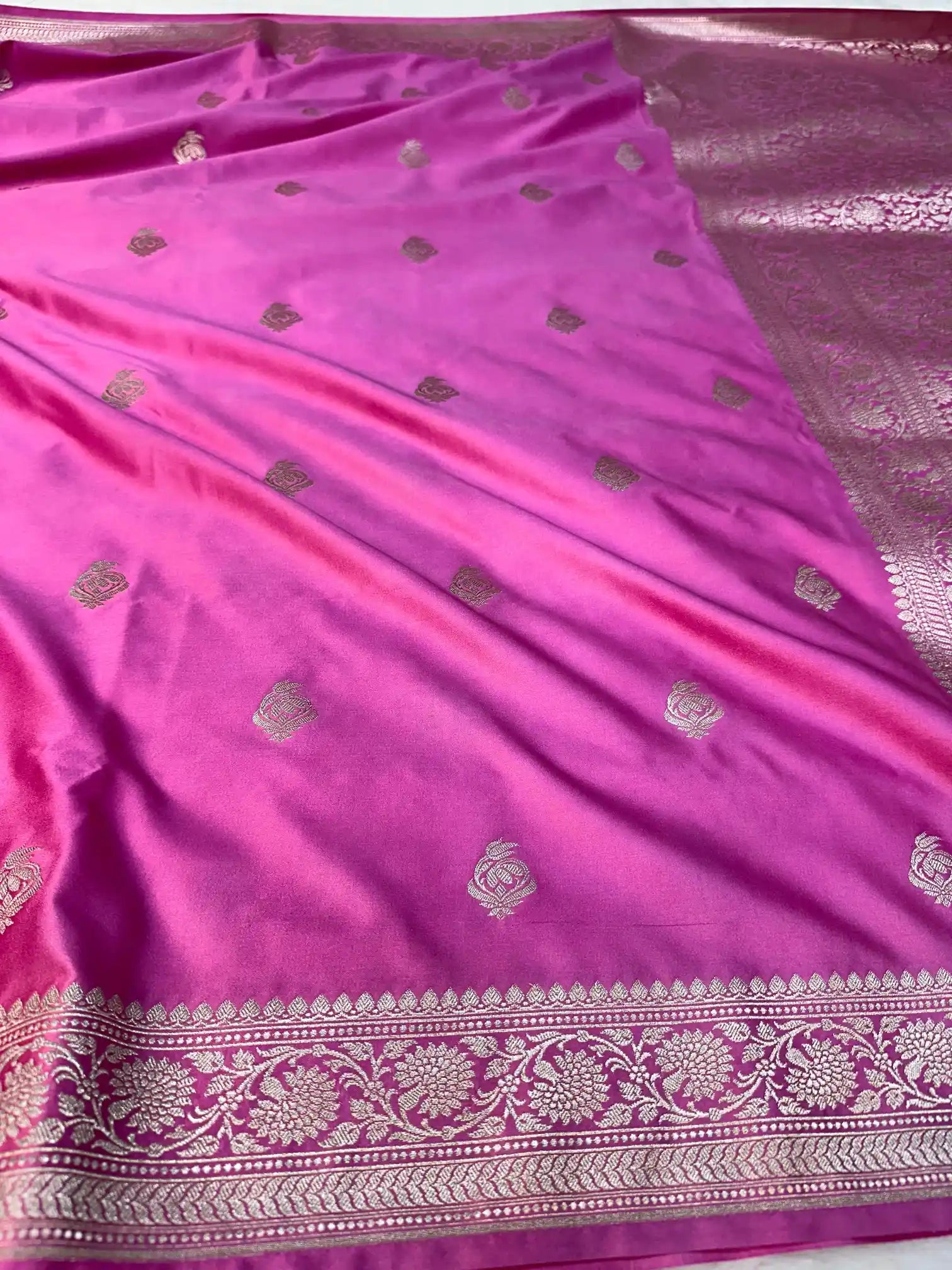 Pink Mashru Katan Silk Banarasi Saree 