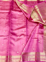 Pink Raw Mango Banarasi Saree with Zari Touch 