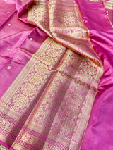 Pink Raw Mango Banarasi Saree with Zari Touch 