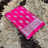 Pink Semi Katan Silk Zari Banarasi Saree