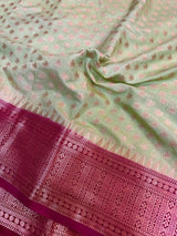 Pista Green Warm Silk Buta Banarasi Saree