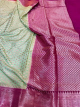 Pista Green Warm Silk Buta Banarasi Saree