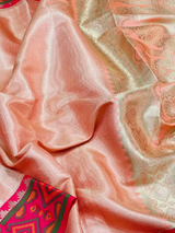 Pochampally Border Weave Embossed Tissue Silk Saree