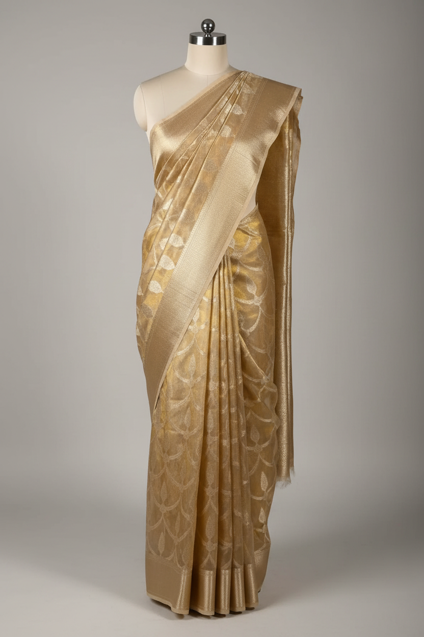 Copper Tissue Silk Heritage Weave Banarasi Saree